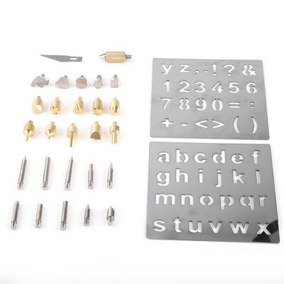 1 Satz Brandmalerei Holzbearbeitung und Lötspitzen Alphabet Zahlen Symbole Schablonen