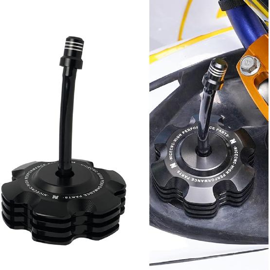 

NICECNC Black Gas Fuel Cap with Breather Tube Compatible with Yamaha Raptor 700 700R, Grizzly 125 TTR110 TTR125LE, Replacement for 2FJ-24610-00-00, чёрный
