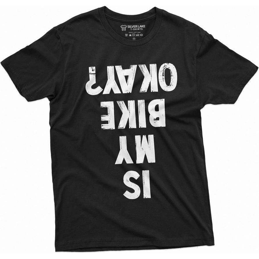 

Men s Funny Biker T-Shirt Bicycle is My Bike ok Funny Upside Down Text Tee Shirt Riding Sports Tee XXXXXL чорний