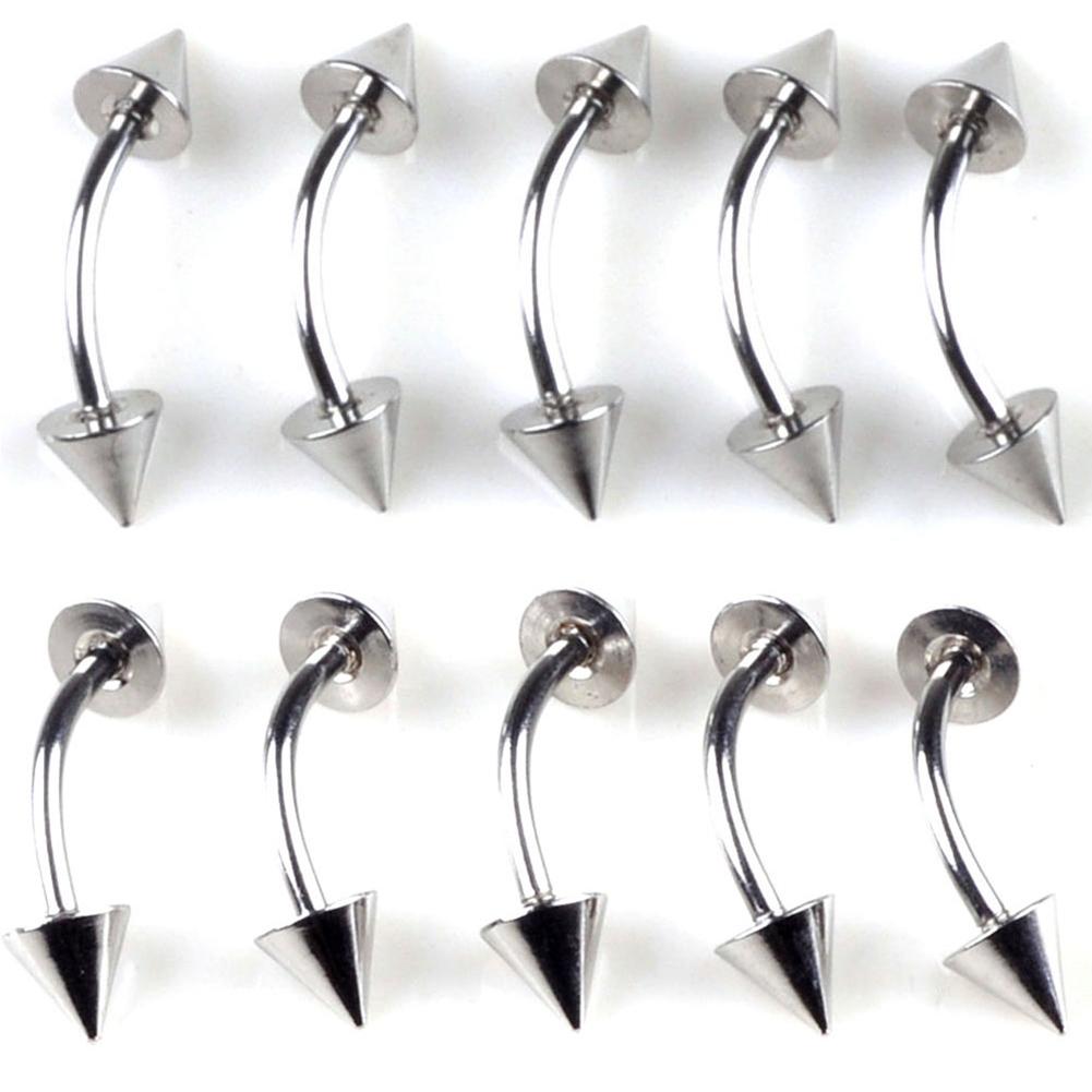 

10pcs Silver Tongue Eyebrow Nose Lip Belly Navel Ring Stainless Steel Piercing Body Jewelry Wholesale