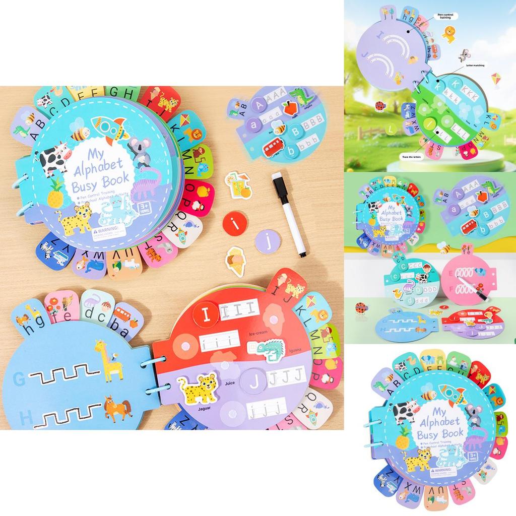 Childrens English Early Learning Quiet Book With Letter And Shape Tabs For Preschool Education