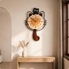 Cat-Shaped Wall Clock Modern-Vintage Cat Decorative for Living Room