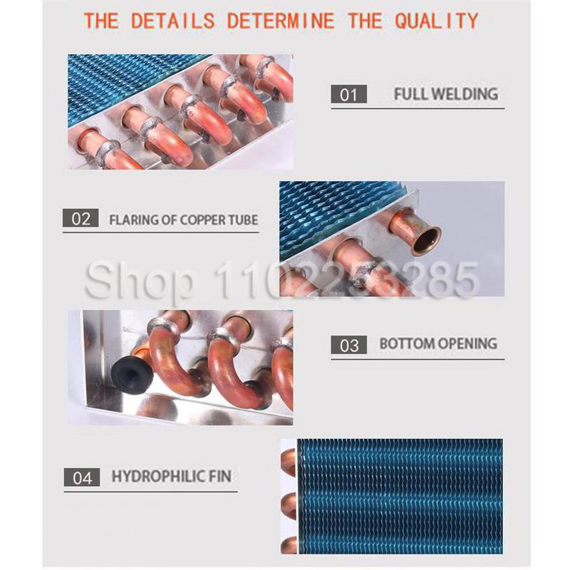 Copper Tube Heat Exchanger For Physical Cooling Condenser Coil Refrigerator Aluminum Fin Heat Exchanger Small Without Shell