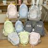 Plaid Student Schoolbag Cartoon Puppy Backpack