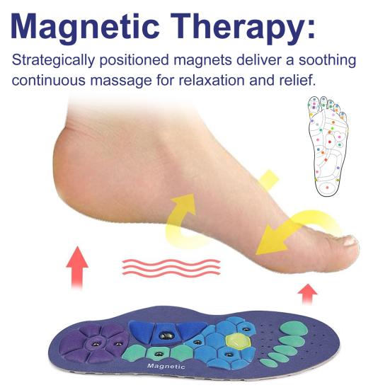1 Pair Orthopedic Acupressure Insoles Pain Relief Lightweight Reflexology Massage Insoles Comfortable Foot Support