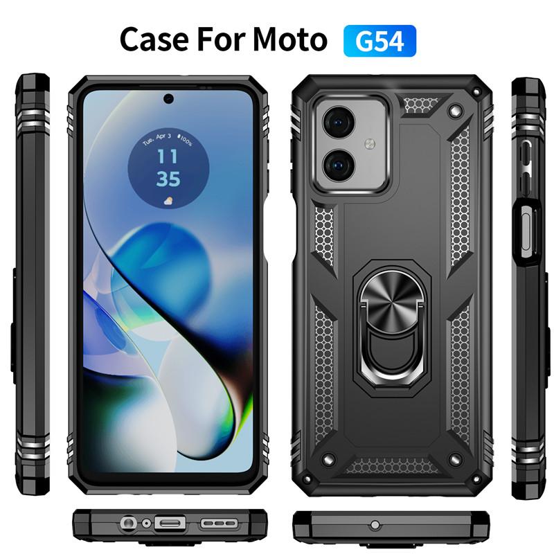 Pro Motorola Moto G54 Pouzdro Luxusní Pancéřové Nárazuvzdorné Pouzdro na Telefon Pro Moto G54 G 54 MotoG54 Auto Magnetický Kroužek Držák Zadní Kryt