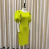 D3112 Women's Summer Puff Sleeve Sexy Banquet Dress - European & American Style