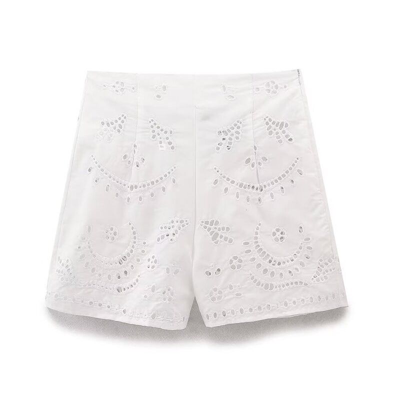 

Fashion Style 2024 Summer New Arrival Women s Clothing Stylish Embroider Poplin Shirt High Waist Shorts 4786061 White Pants XS
