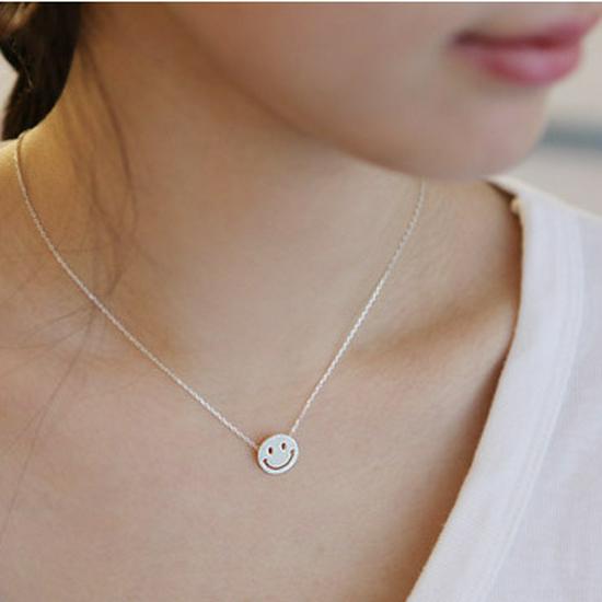 Unisex Korean Smiling Face Clavicle Necklace Choker Pendant