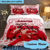 Custom Name 3PCS K-pop Idol Collage Bedding Set Including 1pc Duvet Cover And 2pcs Pillowcases for Bedroom, Dormitory Gift Home Decor
