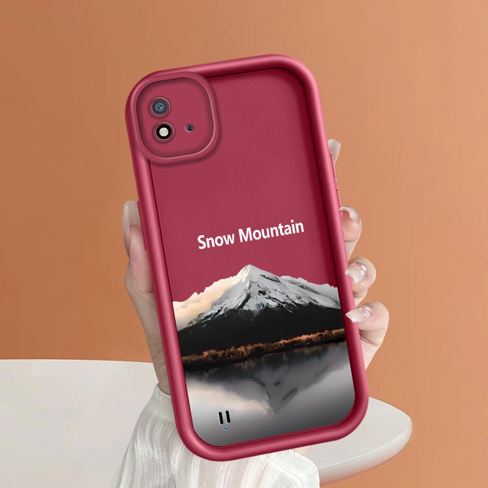 Soft Silicone Square Ladder Printing Pattern Phone Casing Full Cover Camera Shockproof Protection Rubber Case for OPPO Realme