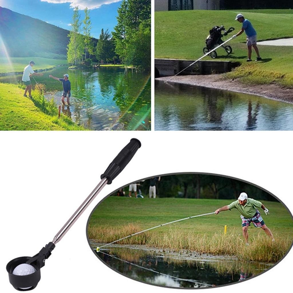 Extension-type Golf Ball Retriever Stainless Steel Shaft Telescopic Rod Golf Outdoor Sport Accessory Portable Pick Up Tool