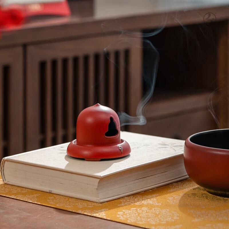Edenus Chinese Lacquer Red Ceramic Tea Set with 6 Cups