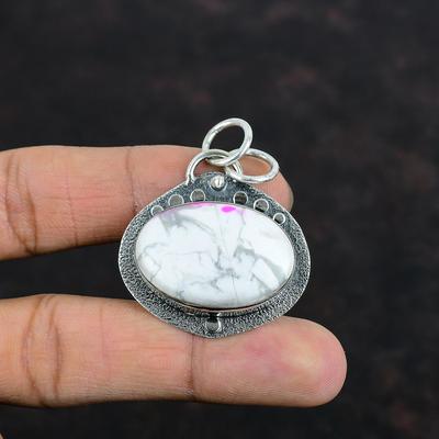 Κρεμαστό Howlite Φυσική Πολύτιμη Πέτρα Κρεμαστό Χειροποίητο Κόσμημα Ασήμι 925 Κρεμαστό Κοσμήματα Howlite Τελευταίο Σχέδιο Κρεμαστό Δώρα Για Μητέρα