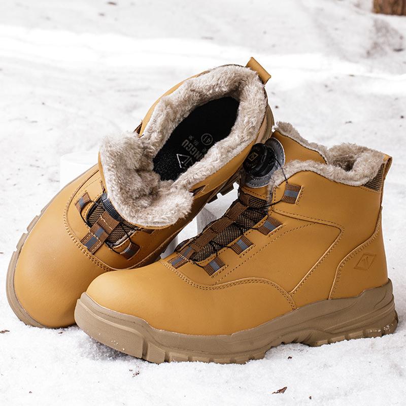 Men Winter Boots Work Safety Shoes Rotating Buttons Men Boots Steel Toe Cap Indestructible Shoes Puncture-Proof Industrial Shoes
