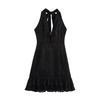 Spring 2025: Women's European & American Halterneck Layered Ruffle Dress