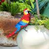 Bird Ornament Resin Scarlet Macaw Sculpture Realistic Lifelike Parrot Statue Waterproof Outdoor Garden Decoration