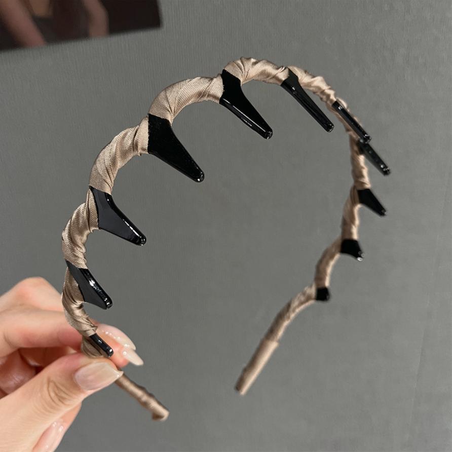 Koreanische Damen Haarkamm Rutschfestes Stirnband Kunststoff U-Form Haarreifen Feste Zähne Stoff Top Haarbänder Kopfschmuck Accessoires Geschenke