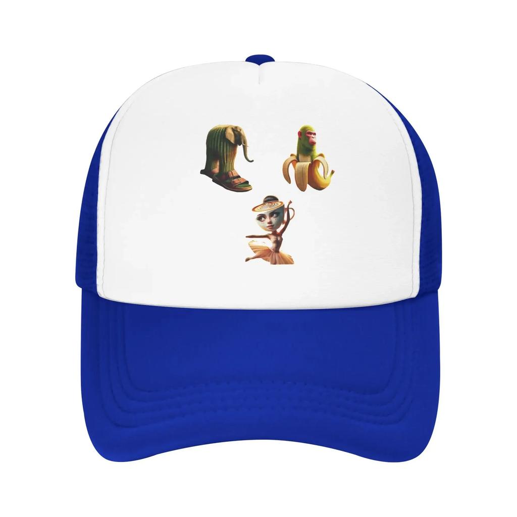 Italienische Brainrot Charakterkombinationen 3 Elefant Sport Netz Baseballkappen Für Herren Frühling Männlich Strand Golfmütze Schirmmütze