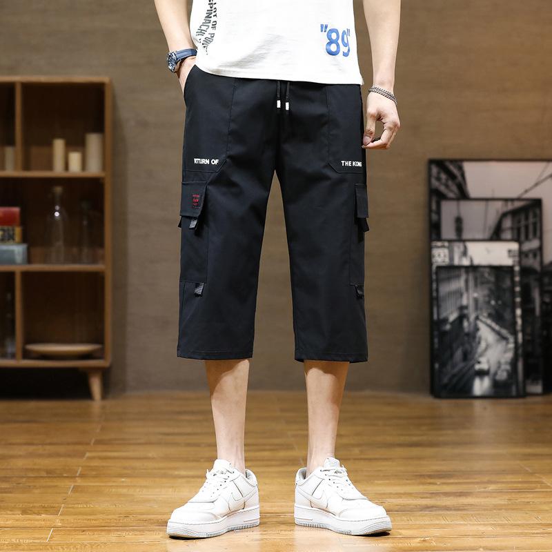 Men's Ice Silk Loose Casual Shorts Summer Sportswear Seven-Foot Pants Comfortable Breathable Men's Leisure Trousers