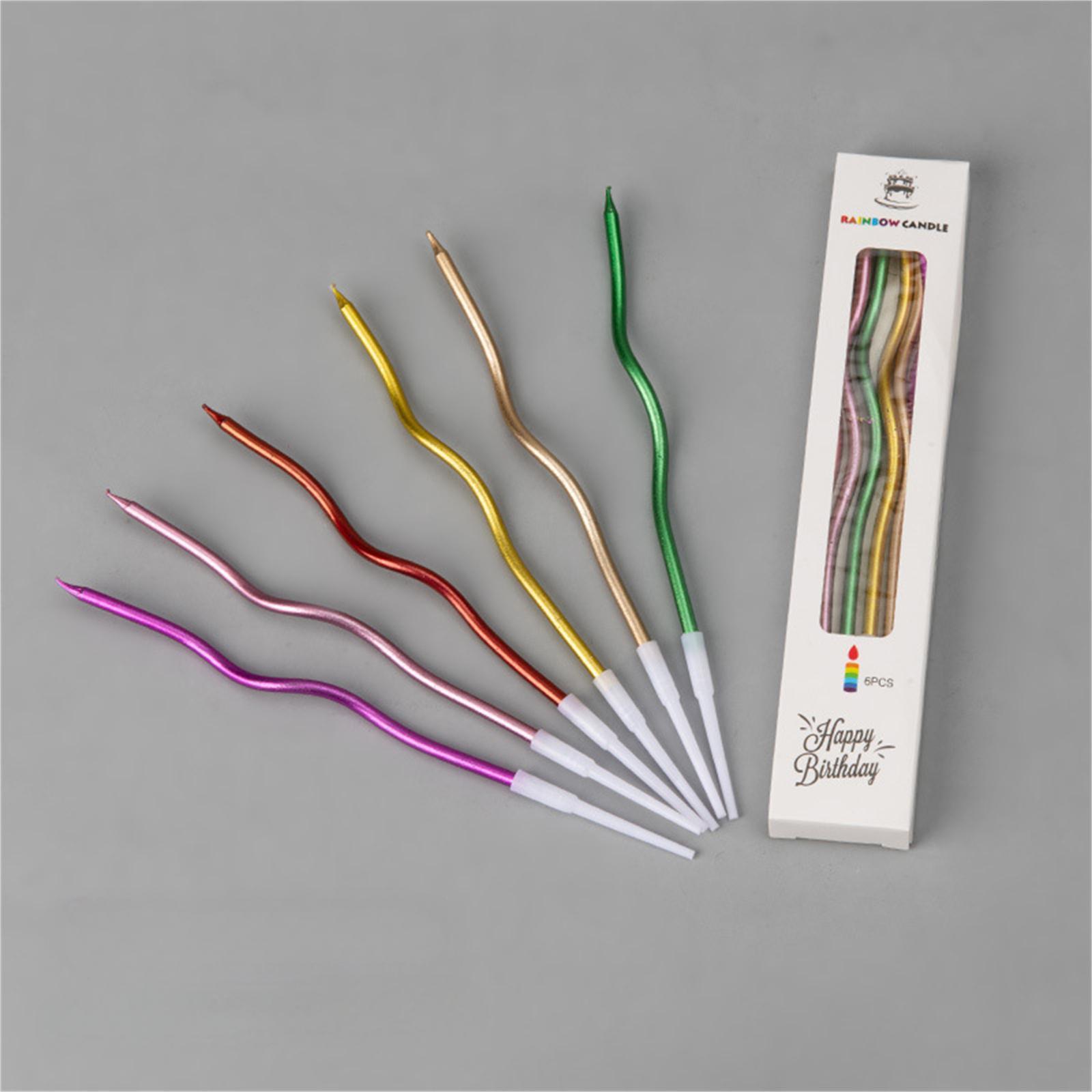 

Свечи на день рождения Спиральные свечи для торта Длинные тонкие свечи для торта Для свадебной вечеринки и украшения торта One Size