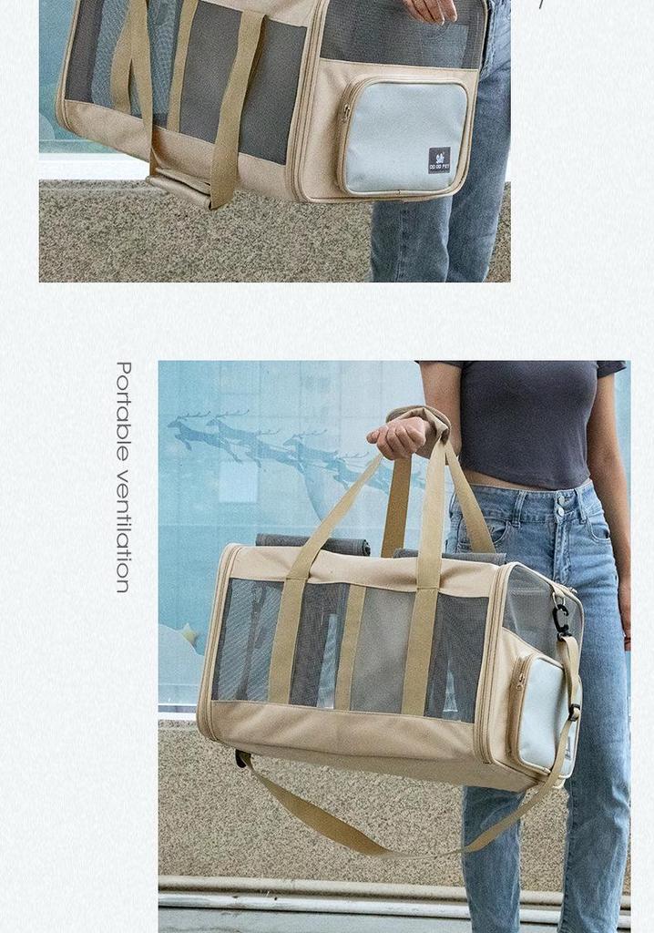 Pet Transport Cage: Breathable, Expandable Car Cage for Dogs and Cats