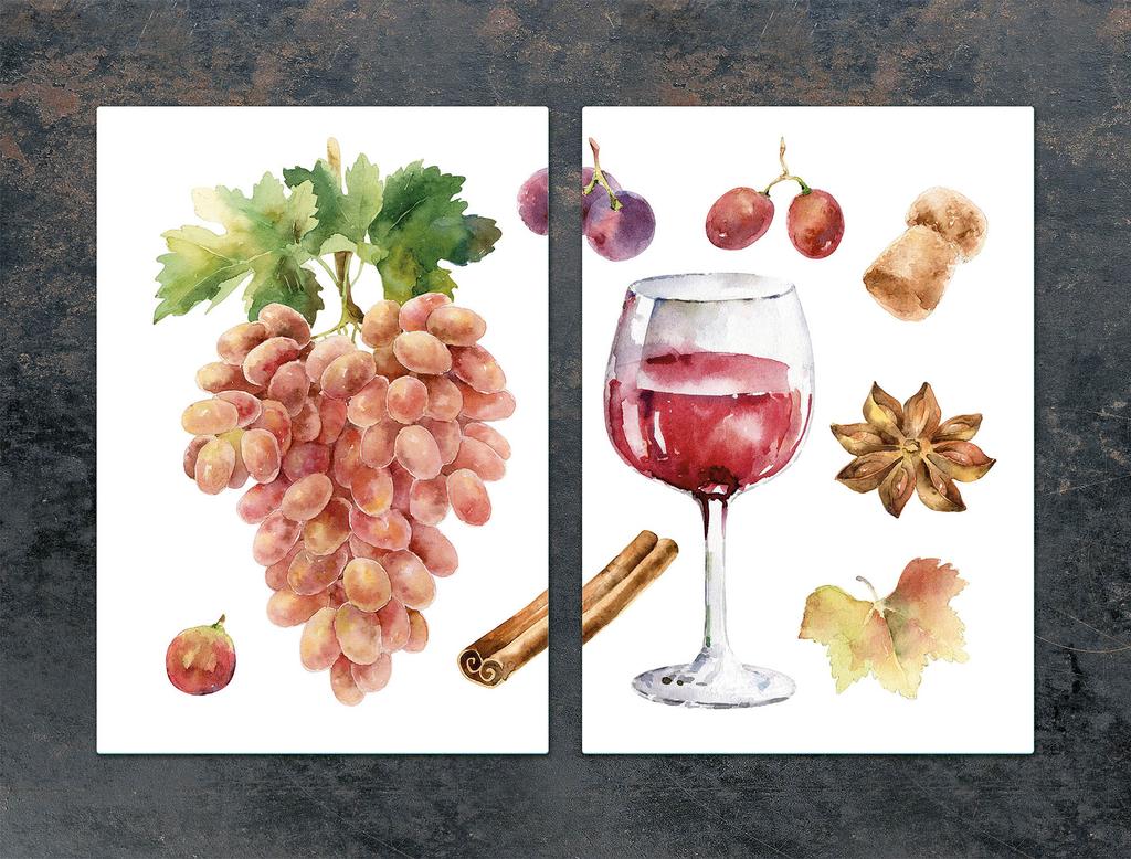 SZKLANA PŁYTA OCHRONNA DO KUCHNI 2x35x52 WINO
