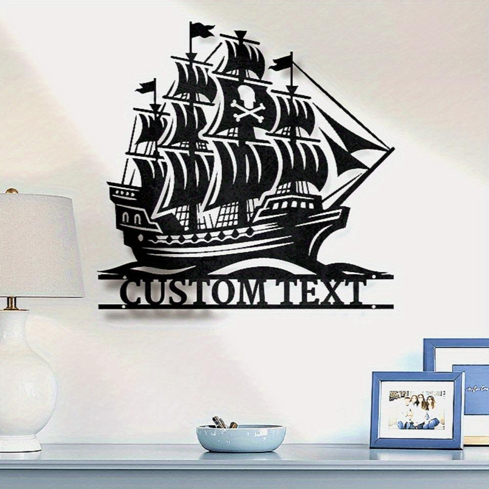 Unique Custom Pirate Ship Metal Wall Art Personalized Maritime Sign Home Decor
