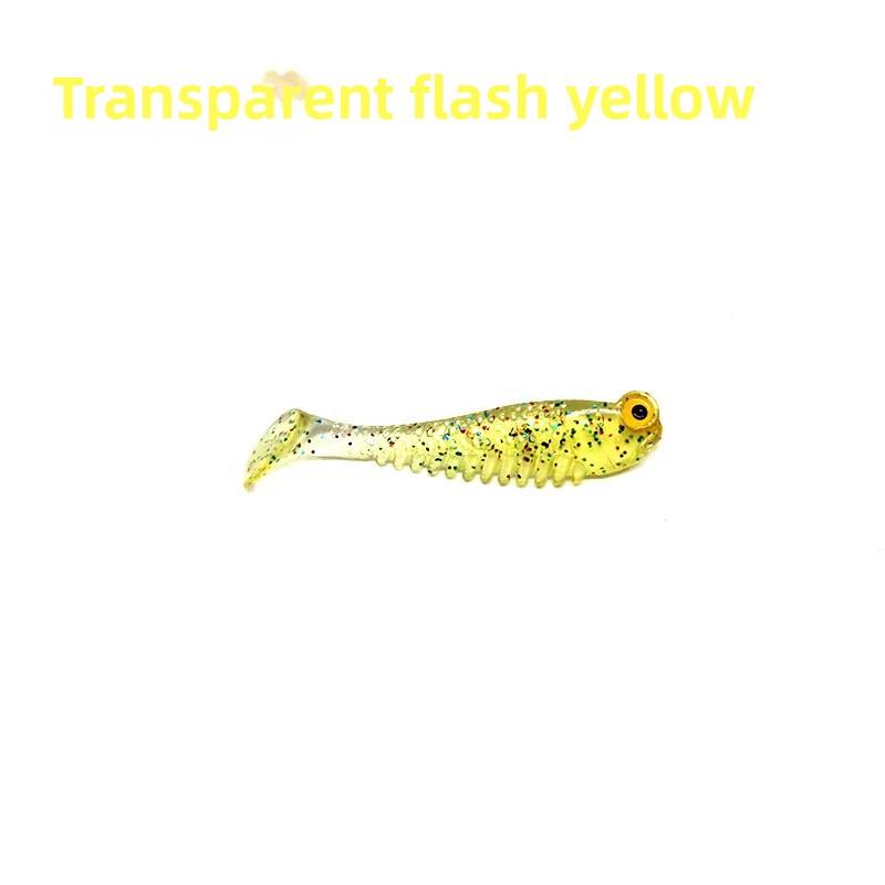 5pcs Glow in The Dark Soft Lure Baits 5cm 1.3g Realistic T-Tail Fish Imitation for Night Fishing Sea River Fishing Tackle Gear