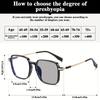 4PCS Exquisite Large Frame Women's Pochromic Reading Glasses Comfortable and Simple Indoor Fashionable Reading Glasses