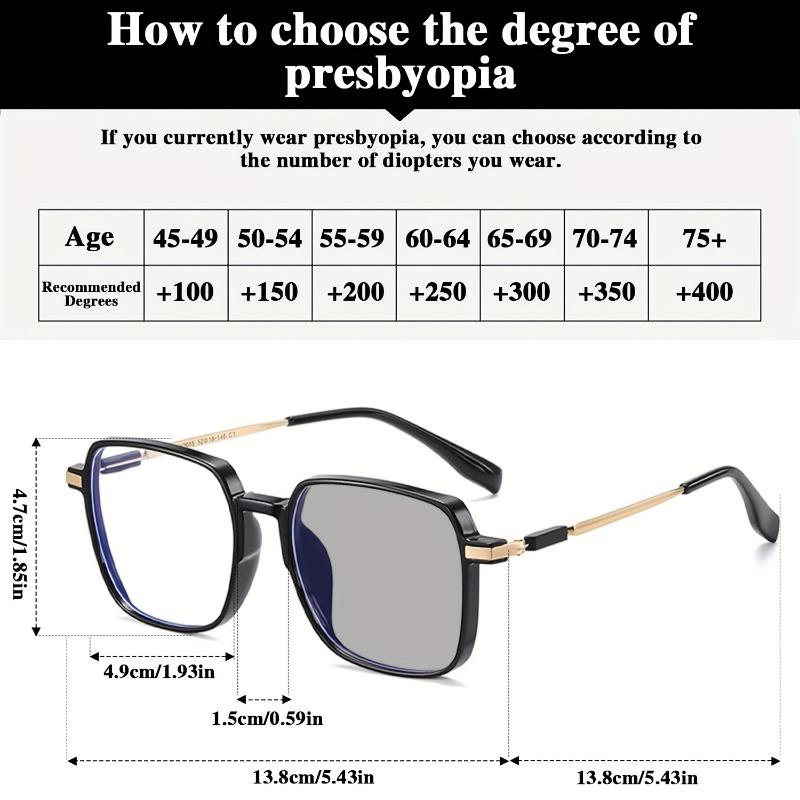 4PCS Exquisite Large Frame Women's Pochromic Reading Glasses Comfortable and Simple Indoor Fashionable Reading Glasses