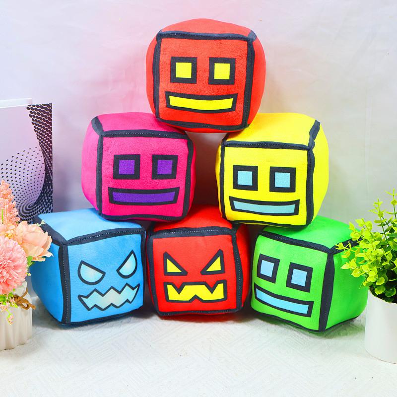 Dash Geometry Game Character Plush Cushion Stuffed Toy Expression Block Gift