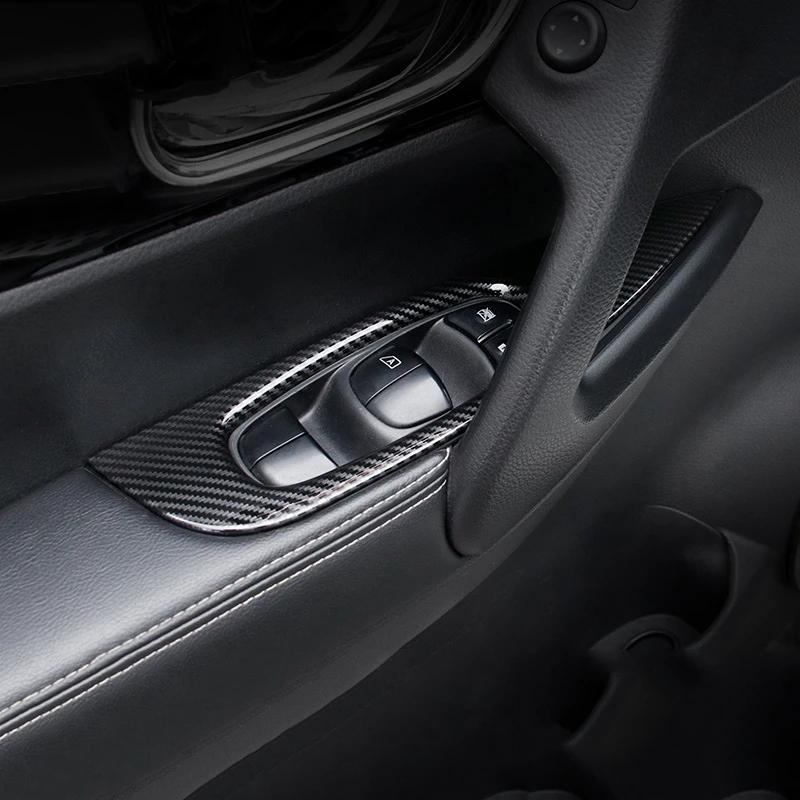 For Nissan Qashqai J11 2016 -  ABS Carbon Fiber Door Window Armrest Cover Switch Button Panel Frame Trim Car Accessories