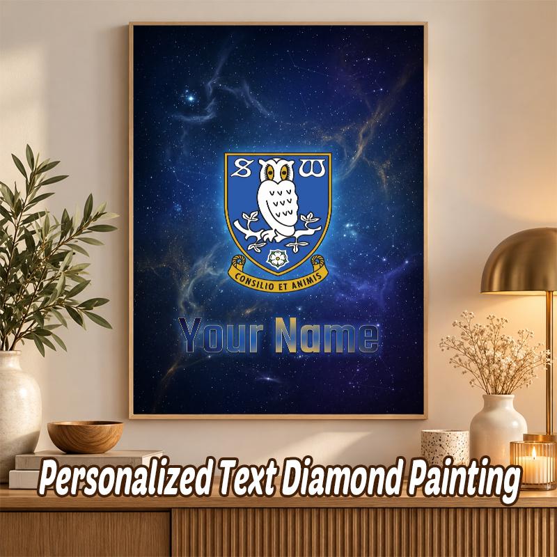 Sheffield Wednesday FC Custom Name Text 5D Diamond Painting Kit DIY Full Drill Diamond Art Decoration