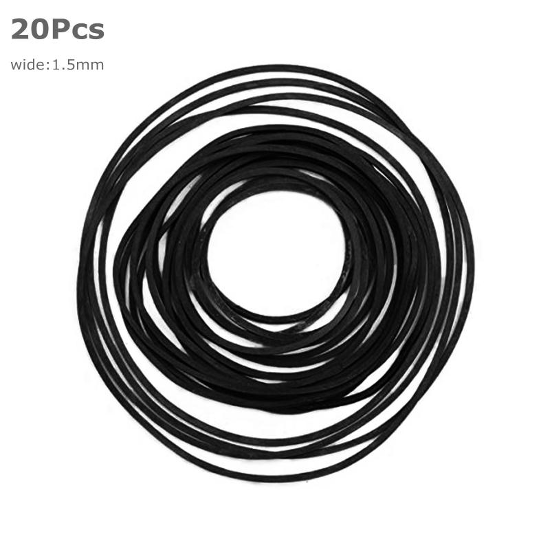 1.5mm Width Mix Cassette Tape Machine Belt Assorted Common Square Rubber Belt for Recorders DVD Drive Turntable