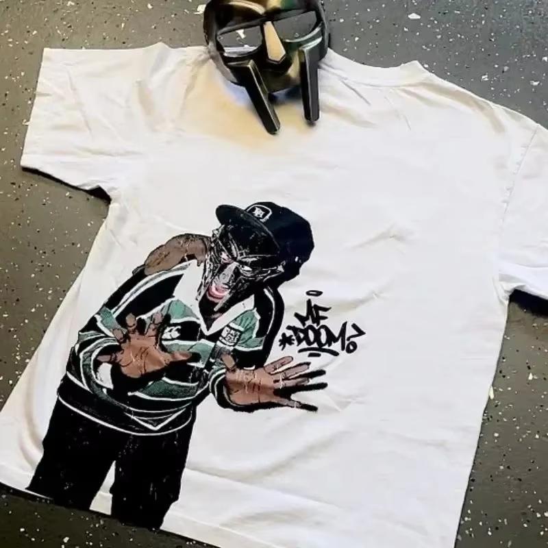 Sopula Vintage The Illest Villain Mf Doom Grafica Casual Street Basketball T-shirt Harajuku Oversize T-shirt Grafiche