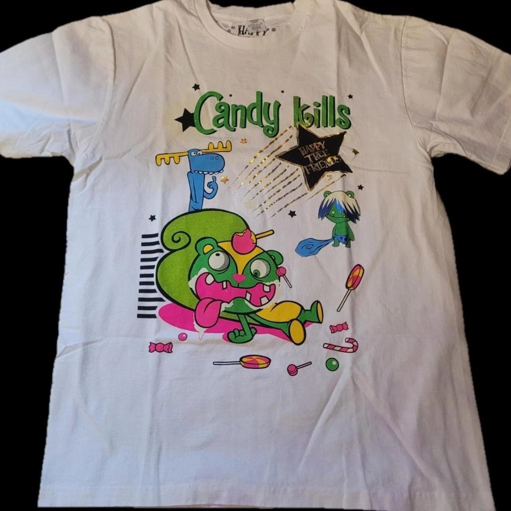 Men's Cotton T-Shirt, Quick Dry Breathable, Summer Casual Wear Retro Happy Tree Friends Graphic Tee Unisex Vintage Funny T-Shirt Gift Fan