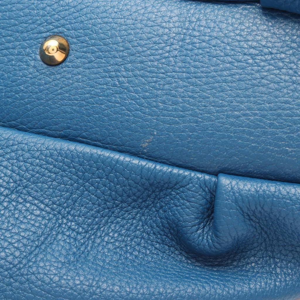 Used MCM Shoulder Bag Leather Blue Used Women