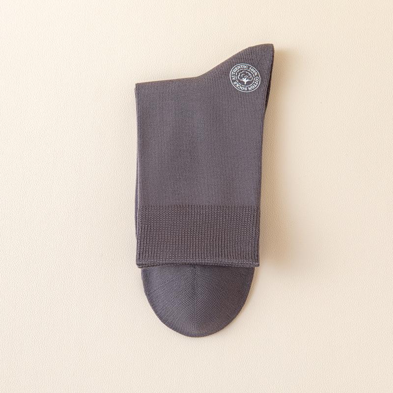 

100% Хлопковые Носки Мужские Чисто Хлопковые Мужские Носки Весна и Осень Антибактериальные Без Шва Средней Высоты Однотонные Хлопковые Мужские Чулки Модные One size fits all темно-серого