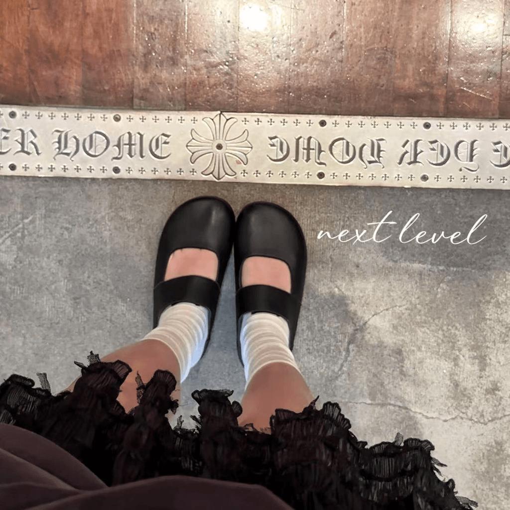 Soft Leather Version~ Thick-soled Bag Head and Half Slippers, Simple Retro Boken Slippers, One Pedal, Casual Cool Slippers for Women