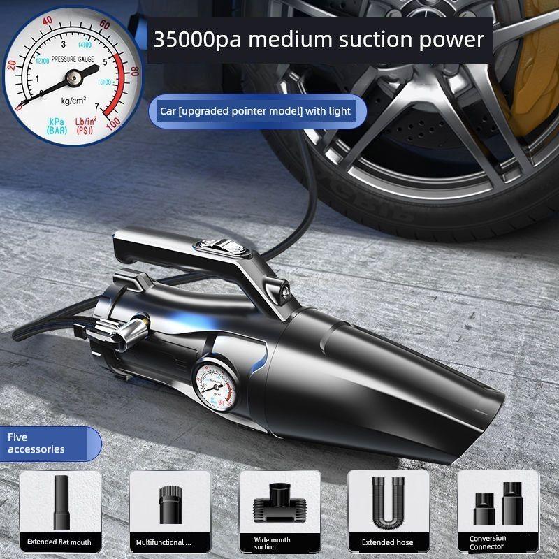 Car Air Pump, Four-In-One Vacuum Cleaner, Multi-Functional Car Vacuum Cleaner [Upgraded Motor] Medium Suction 35000 Pa