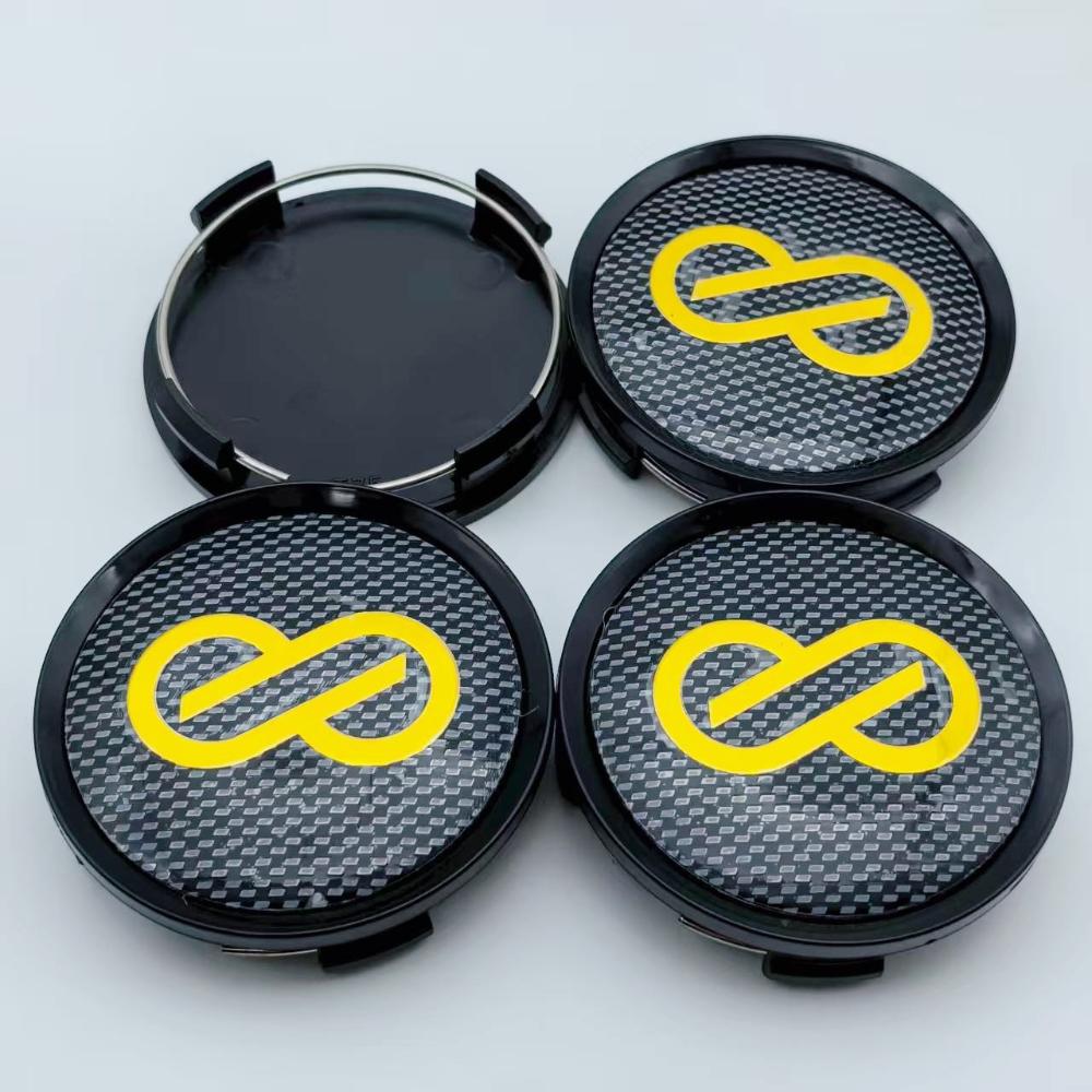 4 Stück Außen-Ø 74mm / Innen-Ø 69mm JDM ENKEI Logo Aufkleber Auto Radnabendeckel Auto Zubehör für Räder Nabenkappe Felge Radkappen Abdeckung Ersatz