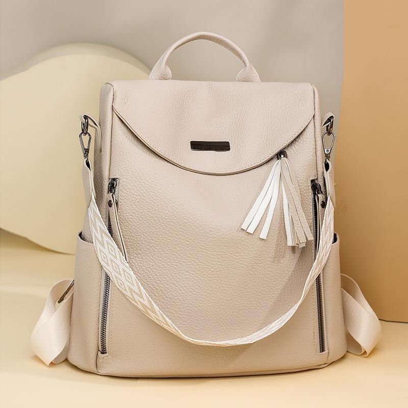 Fashion Backpack Women's Simple Bag Texture Summer Large Capacity Backpack Leisure Travel Backpack
