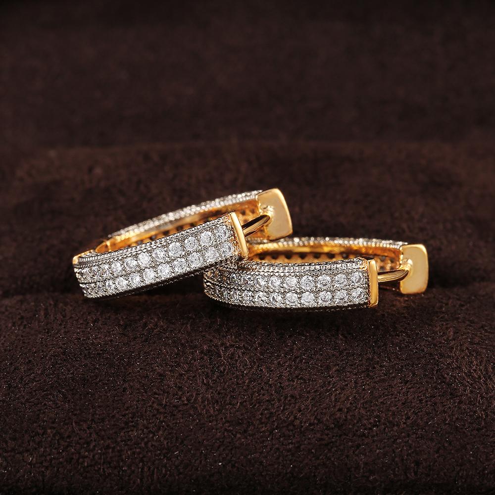 CAOSHI Mode Luxus Damen Creolen Eingesetzt Voll Glänzend Winzige Zirkonia Schmuck für Hochzeit Verlobungsparty Jubiläum Bestes Geschenk