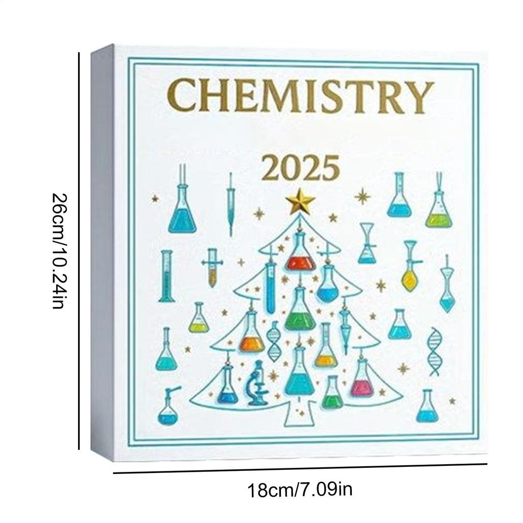 2025 Christmas Chemistry Advent 2D Acrylic Seasonal Decor 24 Days Advent Countdown Calendar Ornaments for Home Decorators Front