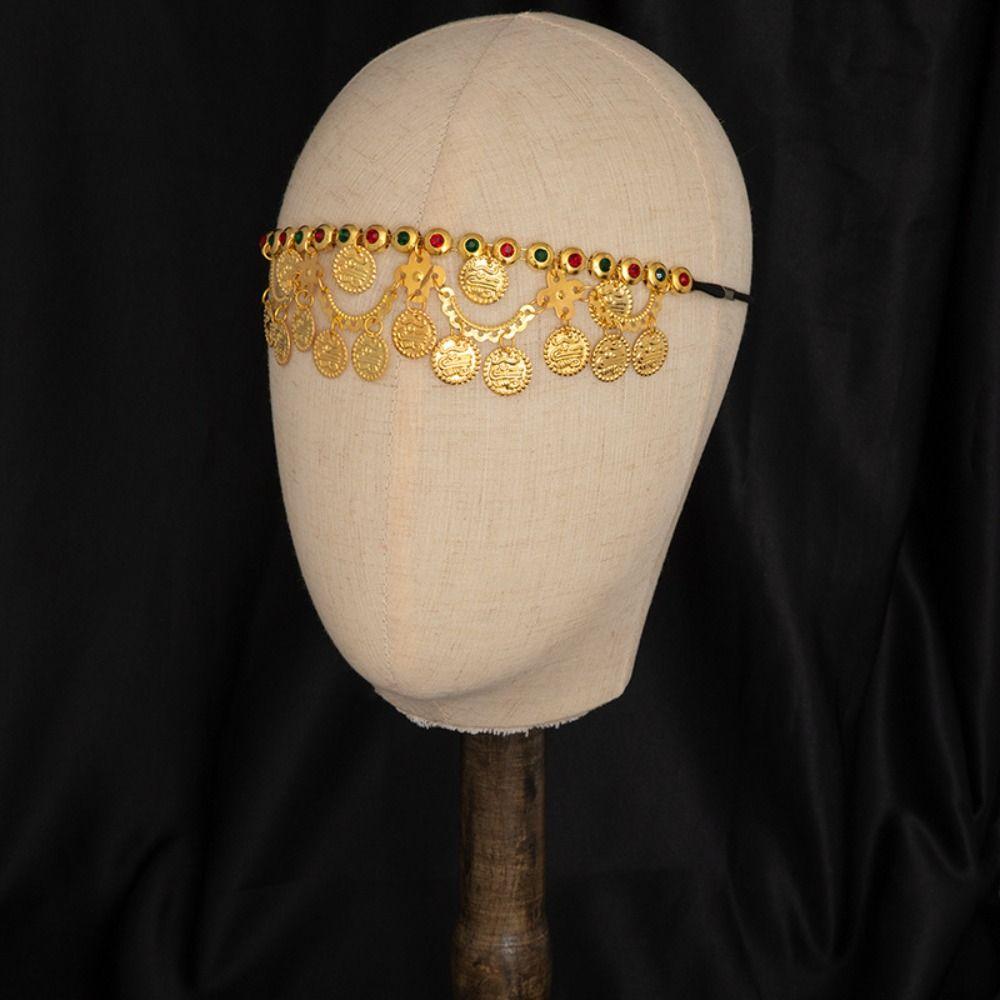 Round Exotic Forehead Chain Korean Style Long Tassels Hair Chain  Headgear Accessory