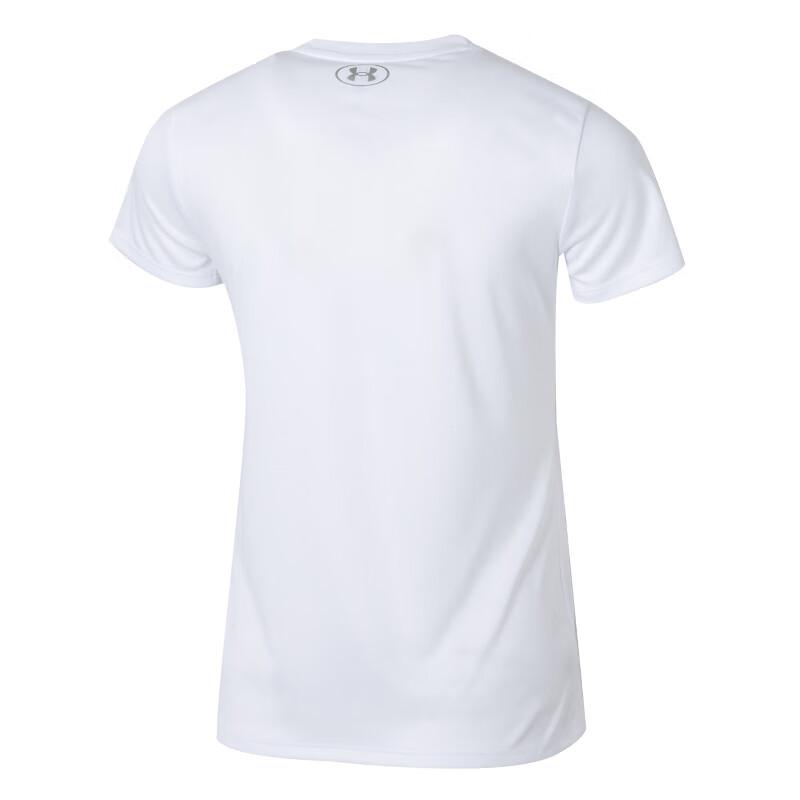 Under Armour Breathable Quick-Dry Crew Neck Solid Color Pullover T-Shirt With Small Logo Women T-Shirts White 1384246-100