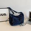 Denim Crossbody Bag Women's Underarm Bag Multi-Pocket Shoulder Bag