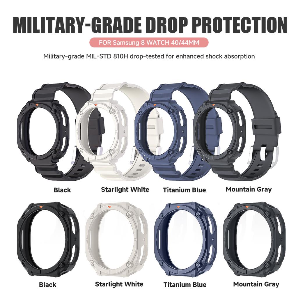 TPU Strap Case For Samsung Galaxy Watch 8 40mm 44mm Band Bracelet Wristband Galaxy Watch 8 TPU Protect Cover Integrated