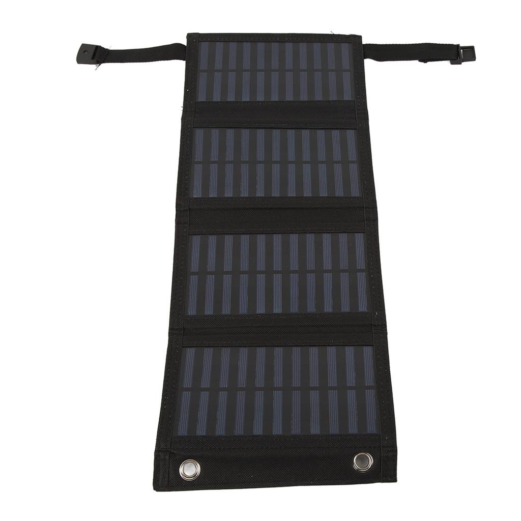 Folding Solar Panel with USB Port 5.5V 20W Monocrystalline High Efficiency IP65 Waterproof for Outdoor Camping Black